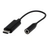 USB/Audio adapter, USB C (M) - Jack (3,5mm) F, stereo, czarna, Logo blister, EOL