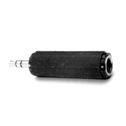 Audio redukcja, Jack (3,5mm) M - Jack (6.3mm) F, stereo, czarna, Logo blister, EOL