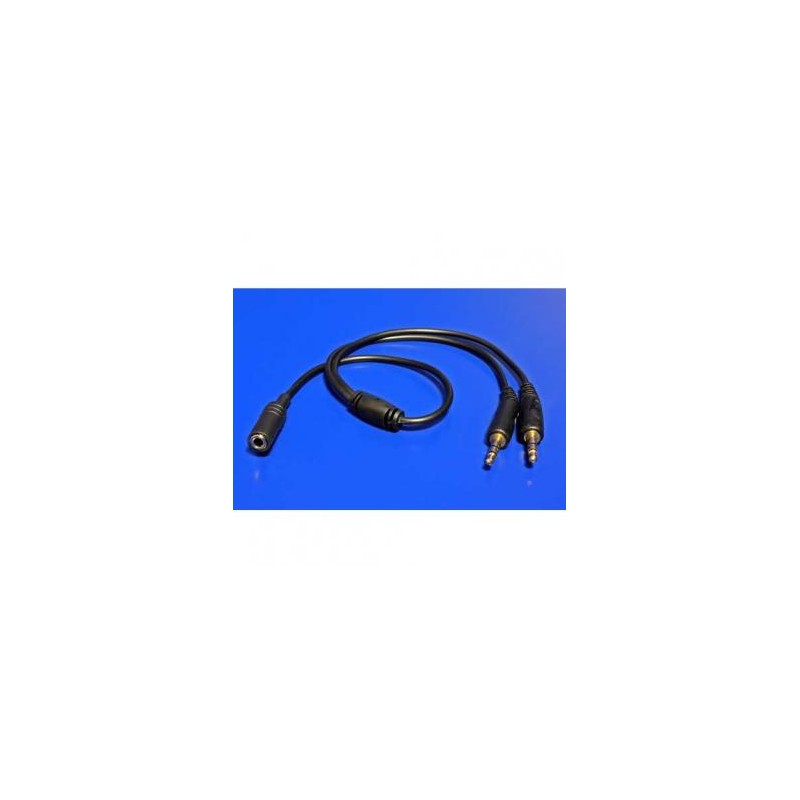 Audio rozgałęziacz, Jack (3,5mm) F - 2x Jack (3.5mm) M, stereo, czarna, Logo, EOL