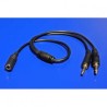 Audio rozgałęziacz, Jack (3,5mm) F - 2x Jack (3.5mm) M, stereo, czarna, Logo, EOL