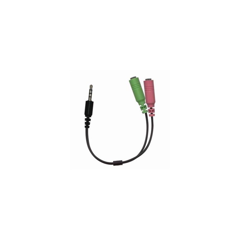 Audio rozgałęziacz, ACC-100, Jack (3,5mm) M - 2x Jack (3.5mm) F, 0.2 m, stereo, czarna, Genius