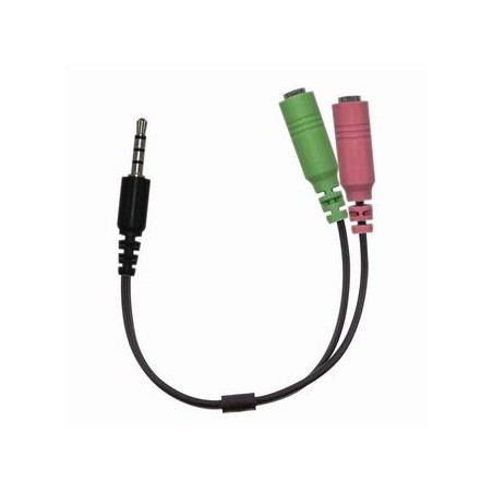 Audio rozgałęziacz, ACC-100, Jack (3,5mm) M - 2x Jack (3.5mm) F, 0.2 m, stereo, czarna, Genius