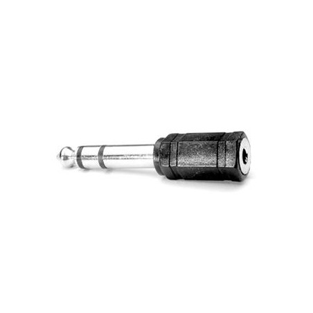 Audio redukcja, Jack (6.3mm) M - Jack (3,5mm) F, stereo, czarna, Logo