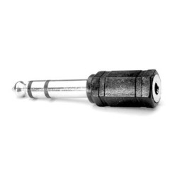 Audio redukcja, Jack (6.3mm) M - Jack (3,5mm) F, stereo, czarna, Logo blister, EOL