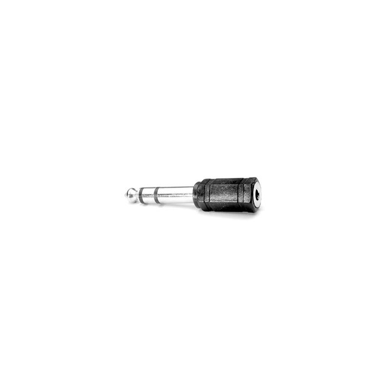 Audio redukcja, Jack (6.3mm) M - Jack (3,5mm) F, stereo, czarna, Logo blister, EOL