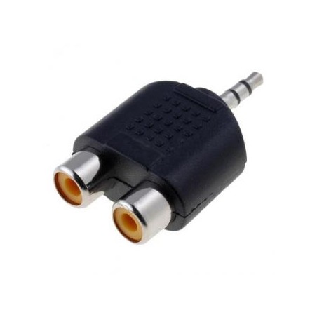 Audio redukcja, Jack (3,5mm) M - 2x CINCH F, stereo, czarna, Logo