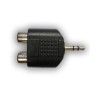 Audio redukcja, Jack (3,5mm) M - 2x CINCH F, stereo, czarna, Logo