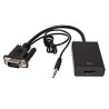 Video adapter, VGA (D-sub) (M) + audio jack (3.5mm) (M) - HDMI F, HDMI 1.3 - Standard, czarna, Logo blister, EOL