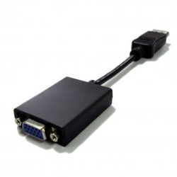 Video adapter, DisplayPort M - VGA (D-sub) (F), czarna