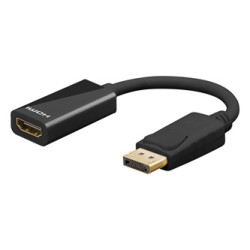 Video redukcja, DisplayPort M - HDMI F, DP ver. 1.2, czarna, rozdzielczość do 8K Ultra HD 4320p (30 Hz), EOL
