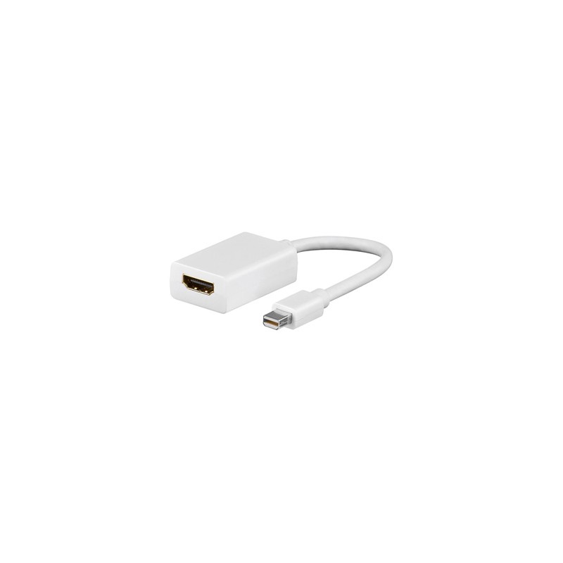 Video adapter, mini DisplayPort (M) - HDMI F, HDMI 1.3 - Standard, biały, Logo
