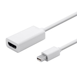 Video adapter, mini DisplayPort (M) - HDMI F, HDMI 1.3 - Standard, biały, Logo