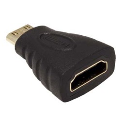 Video redukcja, mini HDMI (M) - HDMI F, czarna