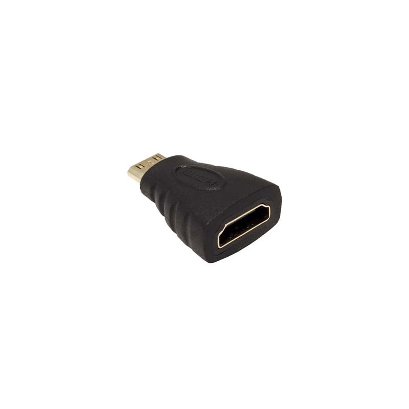Video redukcja, mini HDMI (M) - HDMI F, czarna