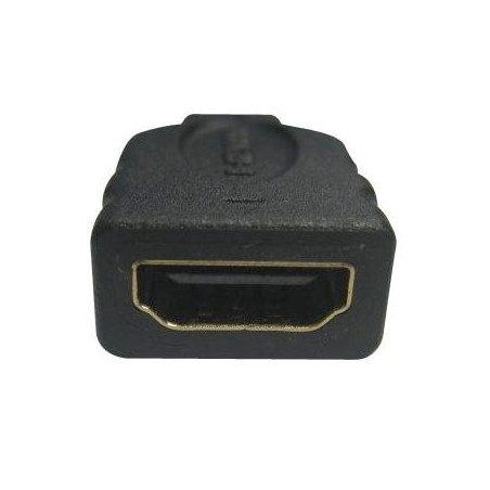 Video redukcja, micro HDMI (M) - HDMI F, czarna, Logo pozłacane końcówki, EOL