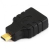 Video redukcja, micro HDMI (M) - HDMI F, czarna, Logo pozłacane końcówki, EOL