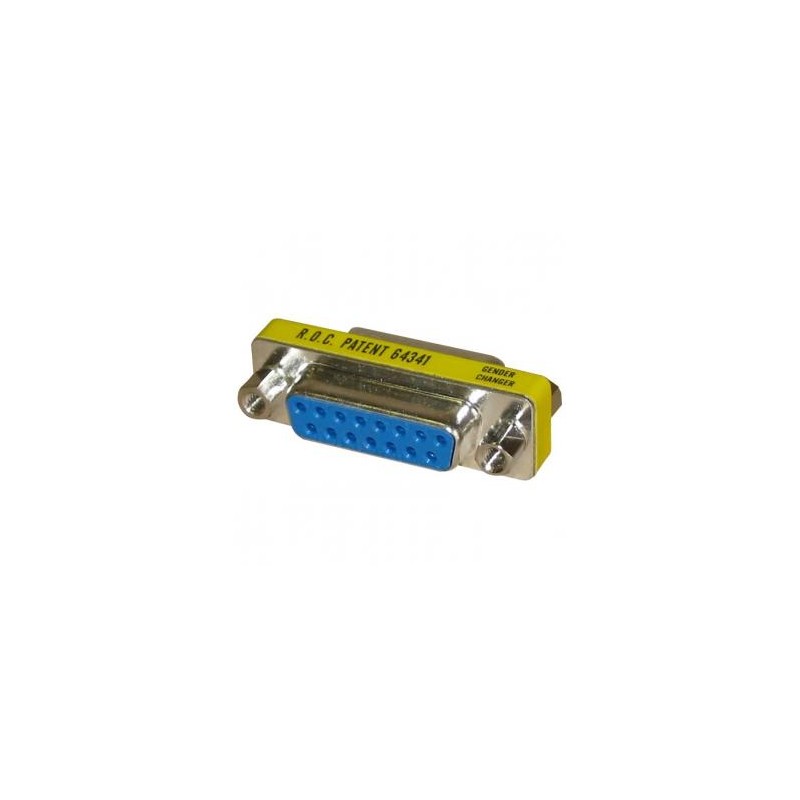 PC złączka, do portu, DB15 F - DB15 F, czarna, Logo 68054, EOL