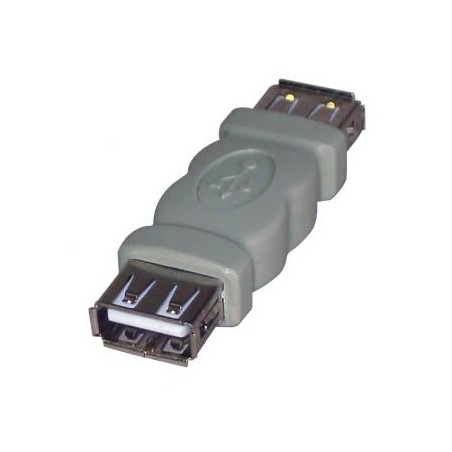 USB złączka, (2.0), USB A F - USB A F, szara, Logo, EOL