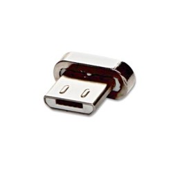 USB końcówka, (2.0), microUSB (M) - połączenie magnetyczne, srebrna, redukcja do kabla magnetycznego, EOL