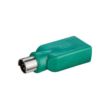 USB-PS/2 redukcja, do myszy, PS/2 M - USB A F, zielona