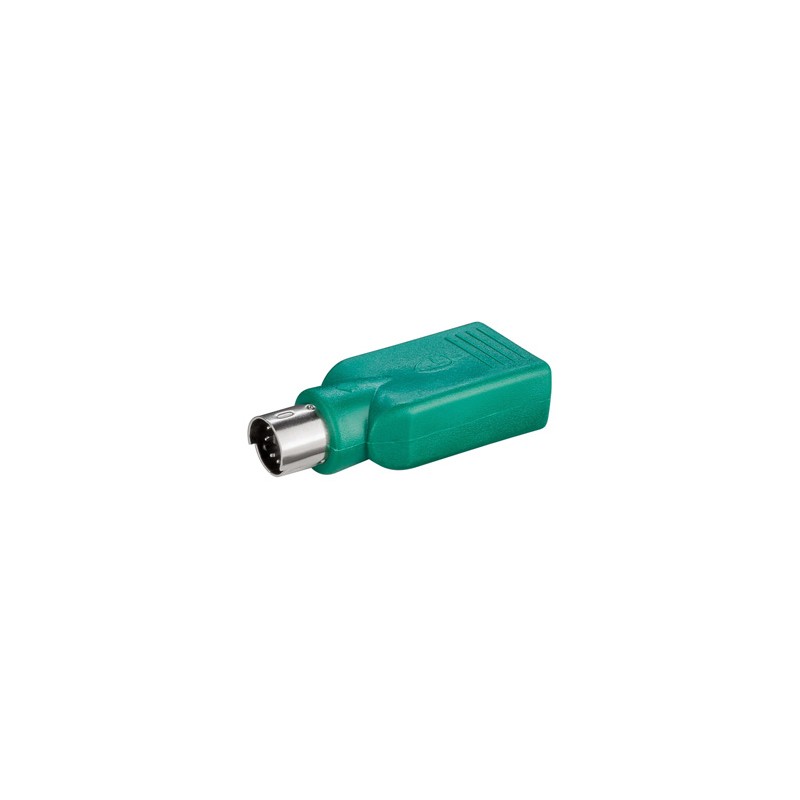 USB-PS/2 redukcja, do myszy, PS/2 M - USB A F, zielona, Logo blister, EOL
