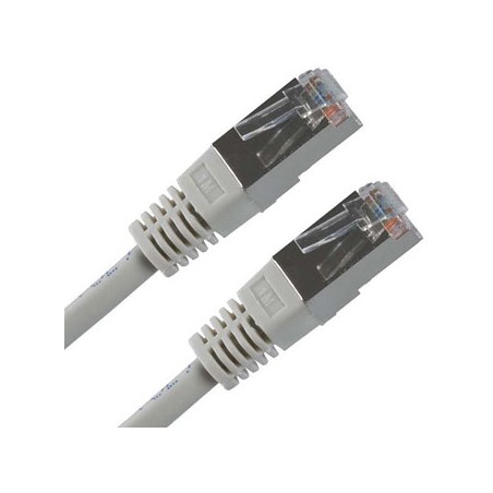 Przewód LAN FTP patchcord, Cat.5e, RJ45 M - RJ45 M, 0.5 m, chroniony, szary, economy