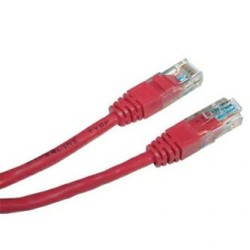 Przewód LAN UTP patchcord, Cat.5e, RJ45 M - RJ45 M, 0.5 m, nieekranowany, czerwony, economy, EOL