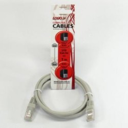 Przewód LAN UTP patchcord, Cat.5e, RJ45 M - RJ45 M, 1 m, nieekranowany, szary, Logo LOGO bag