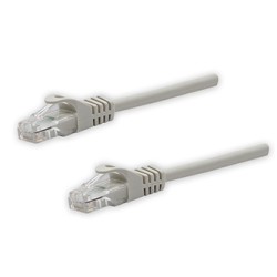 Przewód LAN UTP patchcord, Cat.5e, RJ45 M - RJ45 M, 1 m, nieekranowany, szary, czysta miedź economy, EOL
