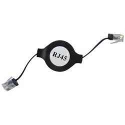 Przewód LAN UTP patchcord, Cat.5e, RJ45 M - RJ45 M, 1.2 m, nieekranowany, nawijany, czarny, economy, EOL