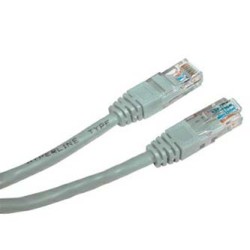 Przewód LAN UTP patchcord, Cat.5e, RJ45 M - RJ45 M, 0.25 m, nieekranowany, szary, economy, EOL