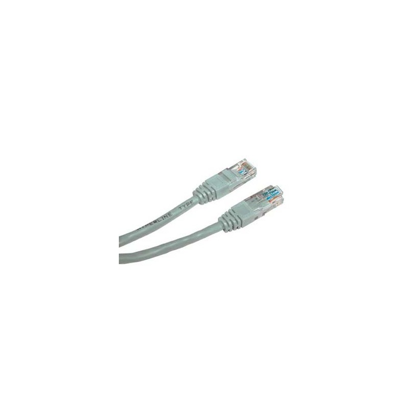 Przewód LAN UTP patchcord, Cat.5e, RJ45 M - RJ45 M, 0.25 m, nieekranowany, szary, economy, EOL