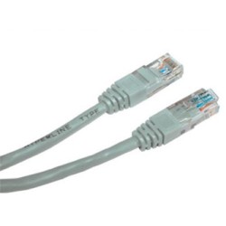 Przewód LAN UTP crossover patchcord, Cat.5e, RJ45 M - RJ45 M, 5 m, nieekranowany, krzyżowy, szary, do połączenia 2 PC Logo blist