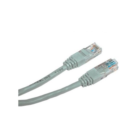 Przewód LAN UTP crossover patchcord, Cat.5e, RJ45 M - RJ45 M, 5 m, nieekranowany, krzyżowy, szary, do połączenia 2 PC Logo blist