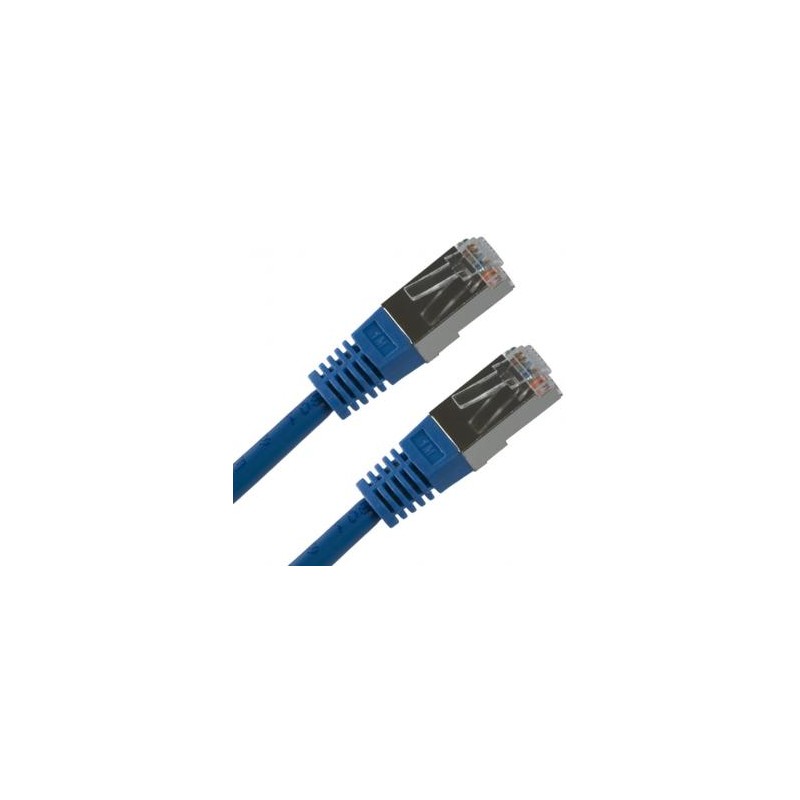 Przewód LAN FTP patchcord, Cat.5e, RJ45 M - RJ45 M, 5 m, chroniony, niebieski, czysta miedź economy, EOL