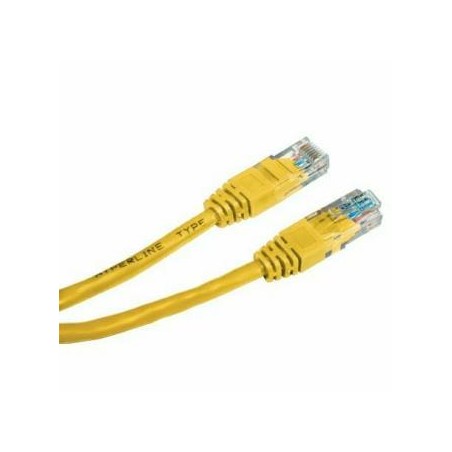 Przewód LAN UTP patchcord, Cat.5e, RJ45 M - RJ45 M, 5 m, nieekranowany, żółty, economy, EOL