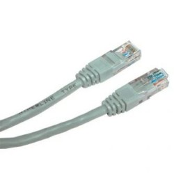 Przewód LAN UTP patchcord, Cat.5e, RJ45 M - RJ45 M, 15 m, nieekranowany, szary, economy