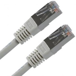 Przewód LAN FTP patchcord, Cat.5e, RJ45 M - RJ45 M, 15 m, chroniony, szary, economy, EOL