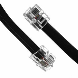 Kabel telefoniczny 4-żyłowy, RJ11 M - RJ11 M, 6 m, czarny, do ADSL modem economy, EOL