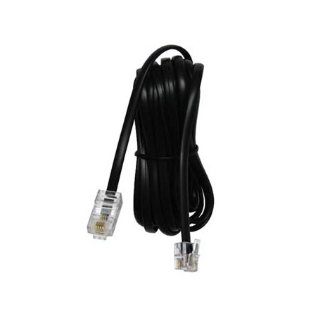 Kabel telefoniczny 4-żyłowy, RJ11 M - RJ45 M, 10 m, płaski, czarny, do ADSL modem economy