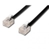 Kabel telefoniczny 4-żyłowy, RJ11 M - RJ11 M, 10 m, czarny, do ADSL modem economy, EOL