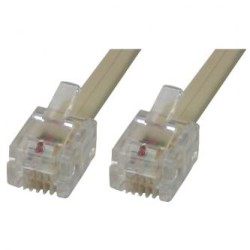 Kabel telefoniczny 4-żyłowy, RJ11 M - RJ11 M, 10 m, czarny, do ADSL modem economy, EOL