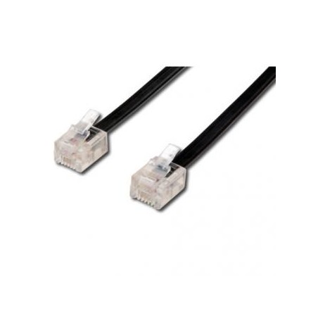 Kabel telefoniczny 4-żyłowy, RJ11 M - RJ11 M, 15 m, czarny, do ADSL modem economy, EOL