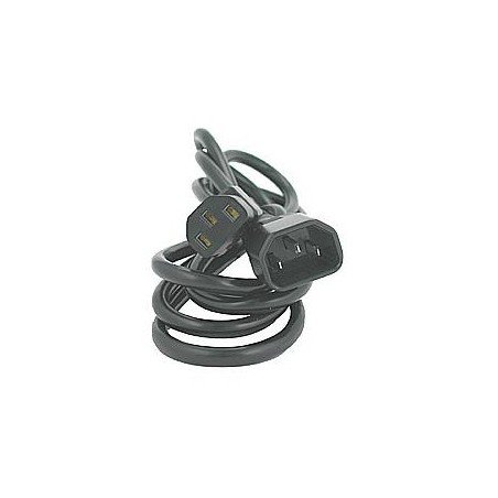Kabel sieciowy 230V przedłużacz, C13 - C14, 2m, VDE approved, czarny
