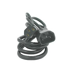 Kabel sieciowy 230V przedłużacz, C13 - C14, 2m, VDE approved, czarny, Logo