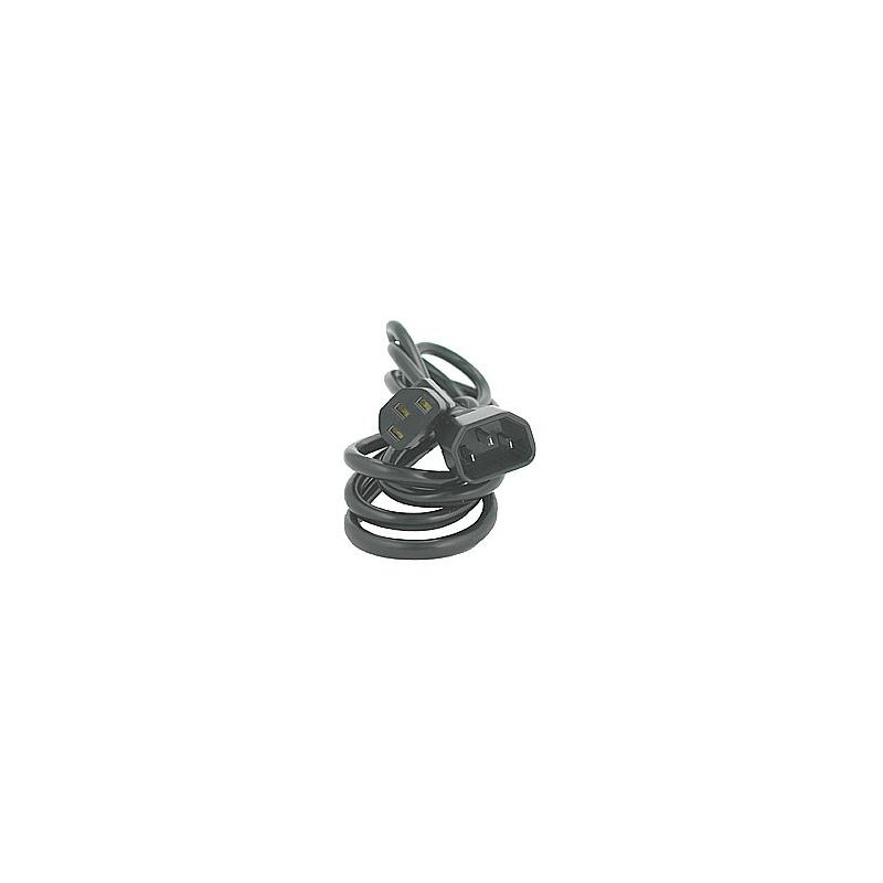 Kabel sieciowy 230V przedłużacz, C13 - C14, 3m, VDE approved, czarny, Logo, blister, EOL