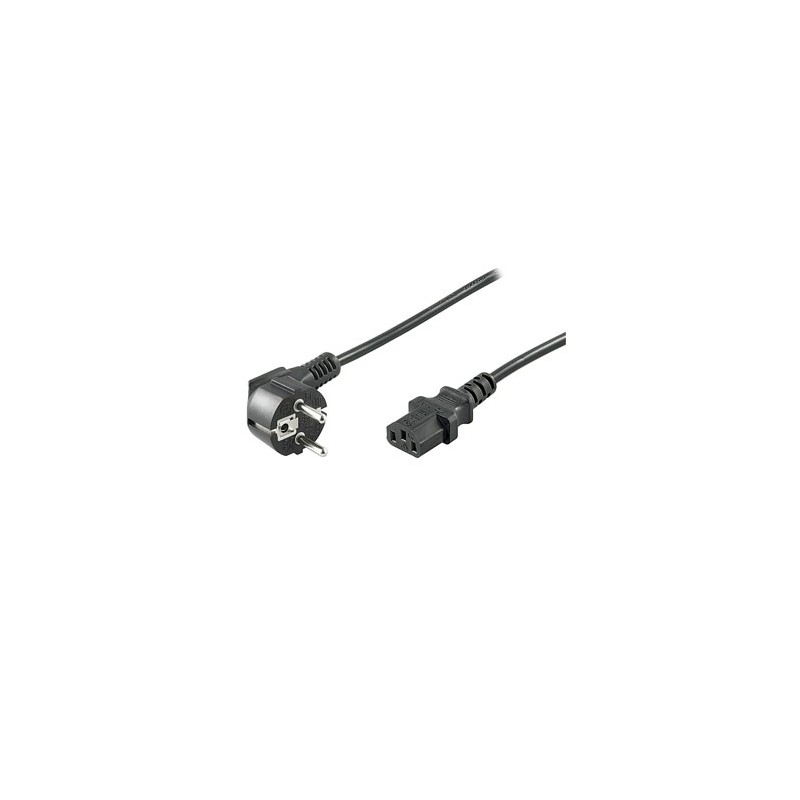 Kabel sieciowy 230V zasilacz, CEE7 (widelec) - C13, 1m, VDE approved, czarny, EOL