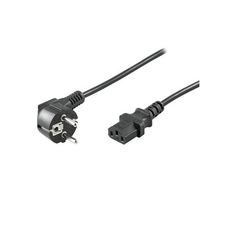 Kabel sieciowy 230V zasilacz, CEE7 (widelec) - C13, 1m, VDE approved, czarny, EOL