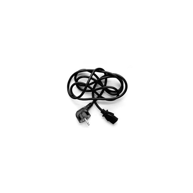 Kabel sieciowy 230V zasilacz, CEE7 (widelec) - C13, 3m, VDE approved, czarny, Logo
