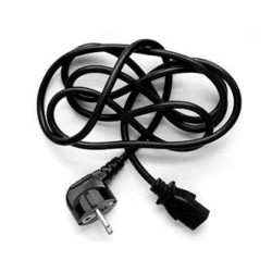 Kabel sieciowy 230V zasilacz, CEE7 (widelec) - C13, 3m, VDE approved, czarny, Logo, blister, EOL